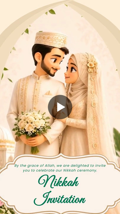 Nikkah Joy Celebration Wedding Video Invitation