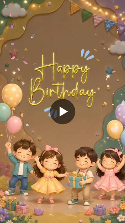 Joyful Celebration Kids Birthday Invitation