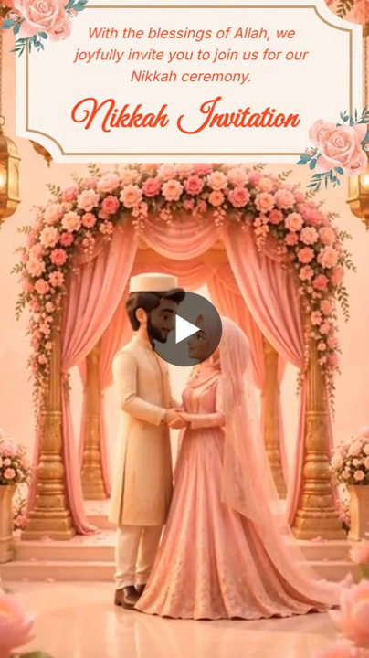 Nikkah Blossom Wedding Video Invitation - Video Invitation Preview