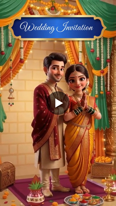 Traditional Marathi Celebration Wedding Video Invitation