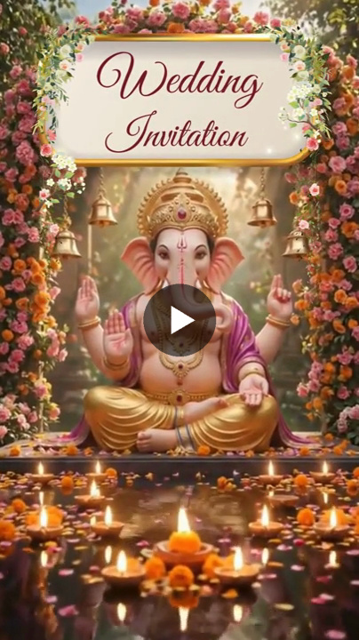Marathi Ganesh Blessings Wedding Video Invitation