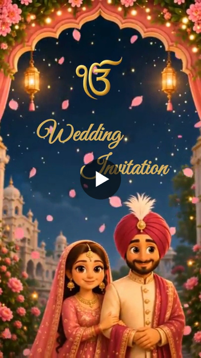 Punjabi Royal Love Wedding Invitation Video