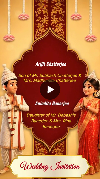 Elegant Bengali Royal Wedding Invitation