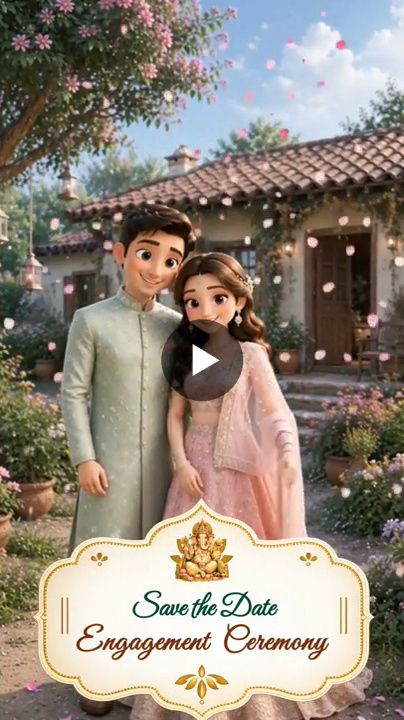 Charming Garden Sagaai Engagement Invitation Video