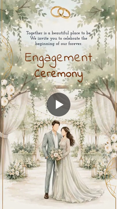 Whimsical Blossoms Engagement Invitation Video