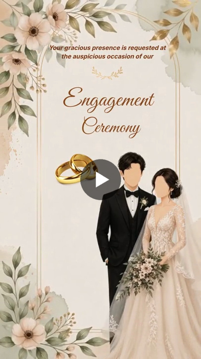 Blissful Blossoms Engagement Invitation Video