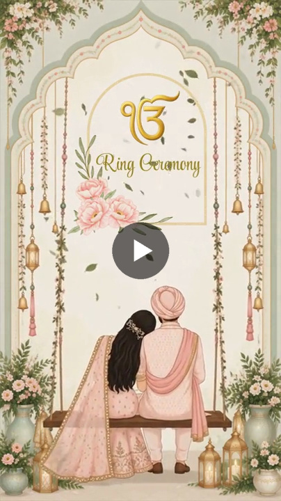Charming Sikh Ring Ceremony Engagement Invitation Video