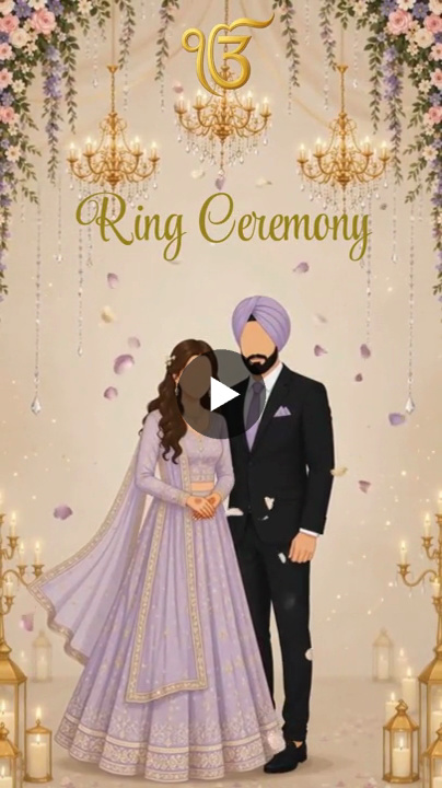 Lavender Elegance Punjabi Ring Ceremony Invitation Video