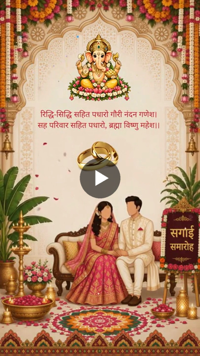 Elegant Ganesh Blessing Sagai Invitation Video