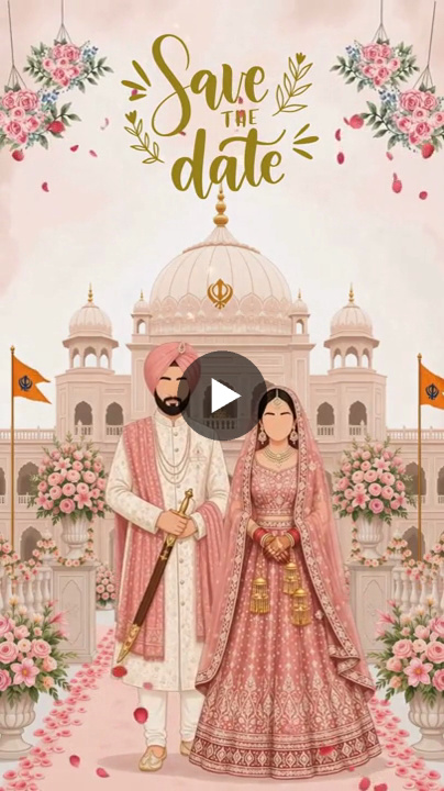 Punjabi Royal Celebration Wedding Invitation Video