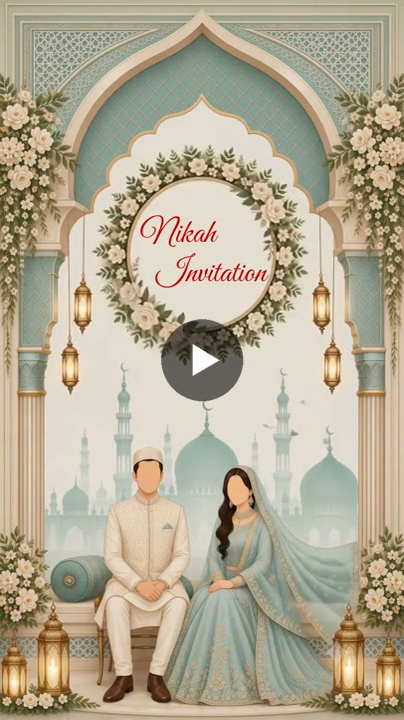 Elegant Mughal Arch Nikah Wedding Invitation Video