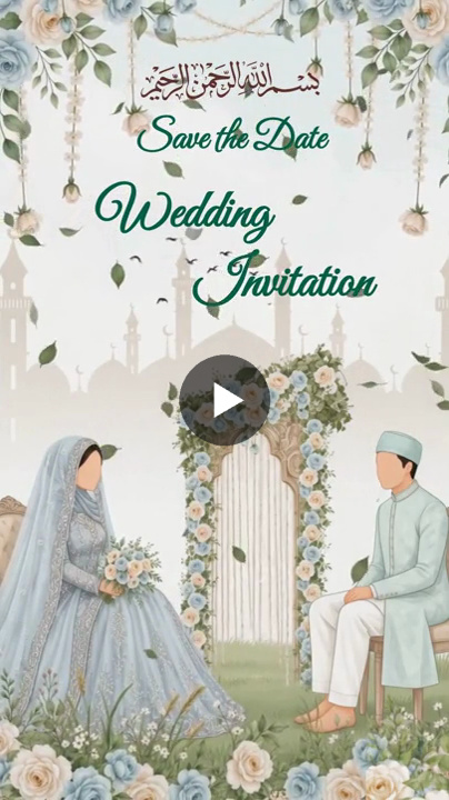 Blossom Arch Muslim Wedding Video Invitation