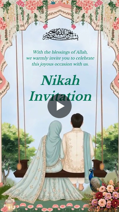 Blissful Nikah Swing Wedding Video Invitation