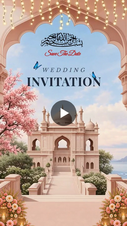 Royal Mughal Arch Muslim Wedding Invitation Video