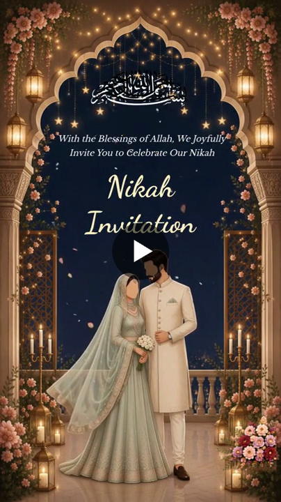 Enchanting Nikah Ceremony Wedding Invitation