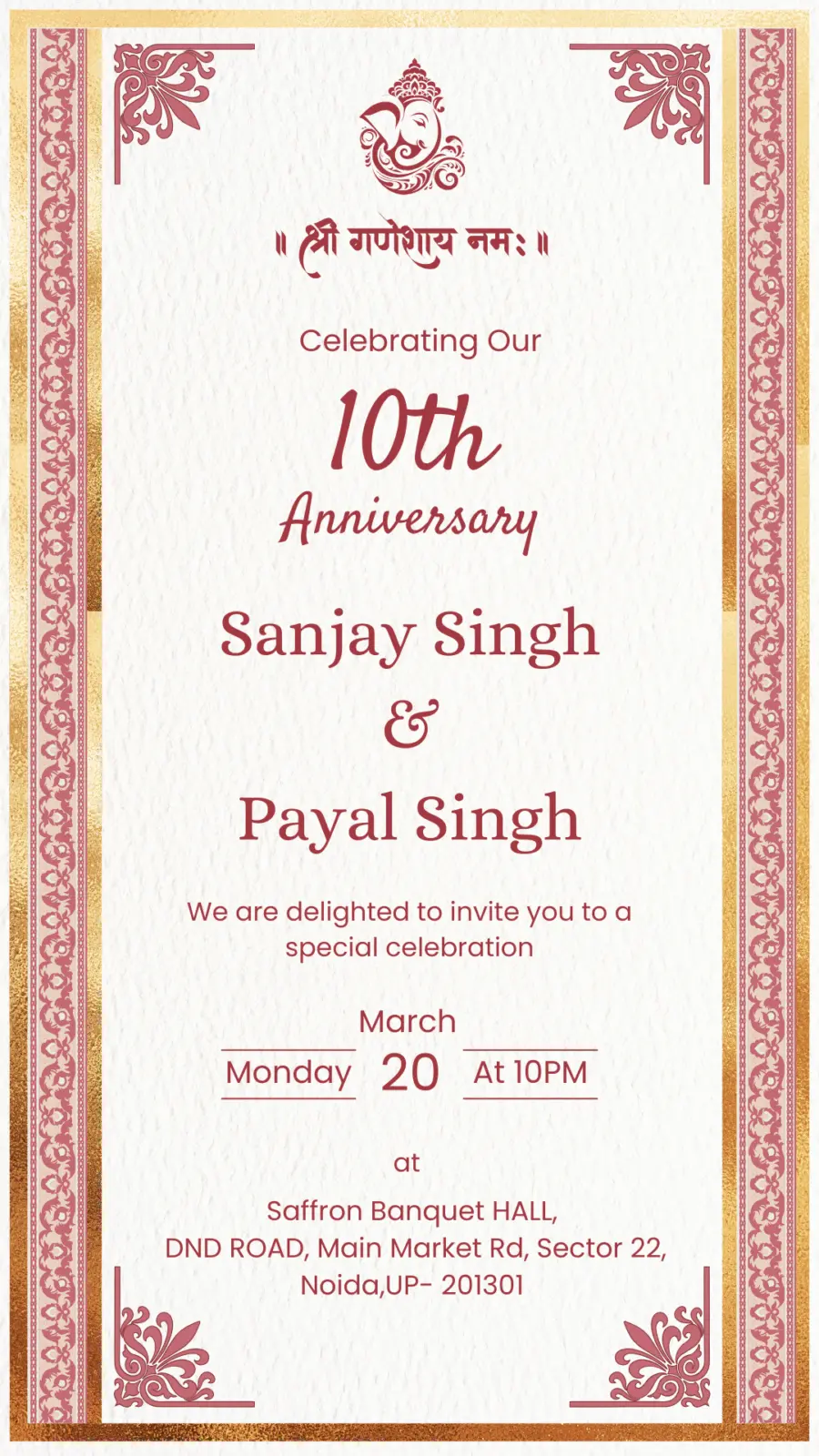 Elegant Red Gold – Anniversary PDF Hindu