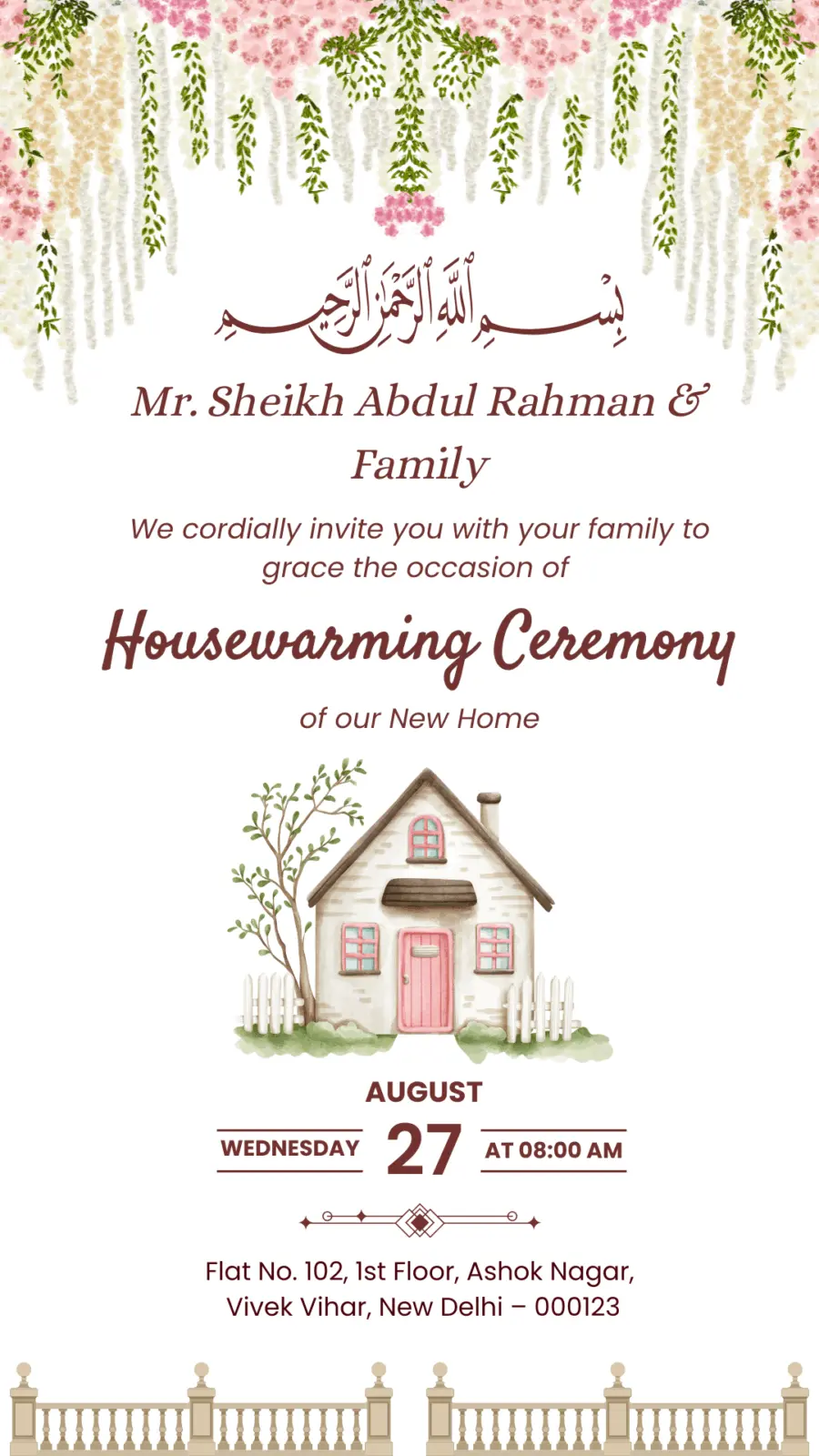 Warm Floral – House Warming PDF Muslim
