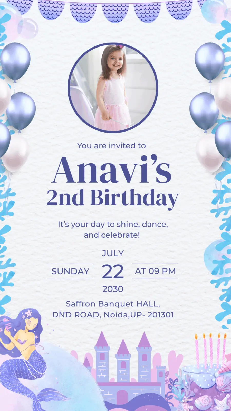 Mermaid Underwater Theme – Birthday PDF Girls
