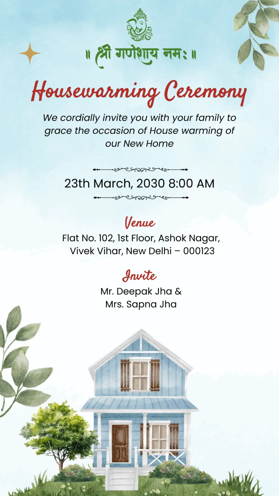 Serene Greenery – House Warming PDF Hindu